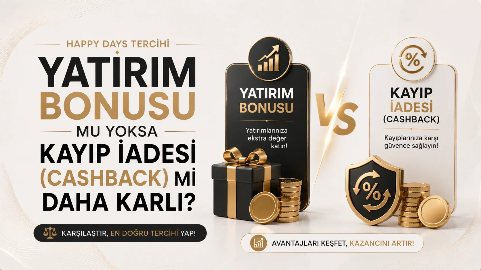 Happy Days Tercihi Yatırım Bonusu mu Yoksa Kayıp İadesi (Cashback) mi Daha Karlı?